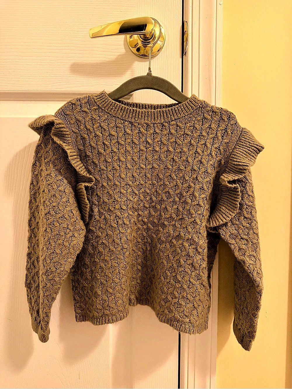 Rylee & Cru Ruffle-Shoulder Sweater